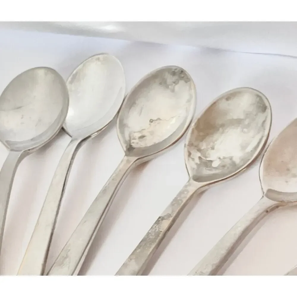 Vintage MCM Owl Spoon Set Of 6 Silver Plate Mid Century Retroneu Demitasse Size